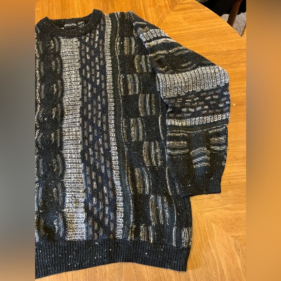 Vintage Grafico Italia Men's Textured Abstract Sweater Large Italy - Picture 3 of 8